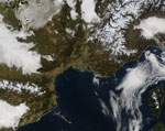 MODIS reflectance image of France and Italy