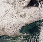 MODIS snow map of the eastern United States