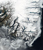 MODIS reflectance image of Southern Greenland