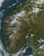 MODIS reflectance image of Norway