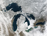 MODIS reflectance image of the Great Lakes