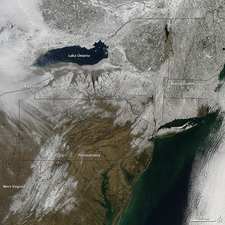 Snow Covering the Northeastern US