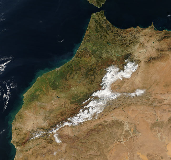 MODIS image of Morocco