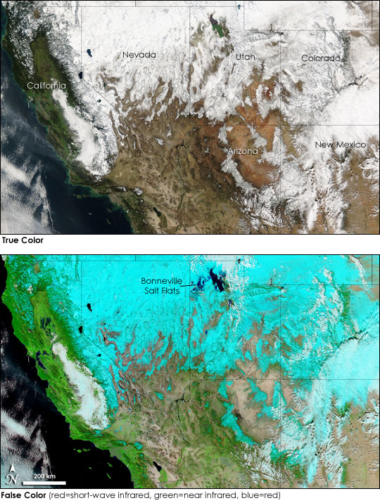 MODIS image of the Western United States
