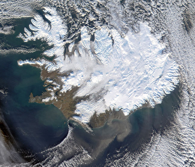 MODIS image of an Icelandic Dust Storm