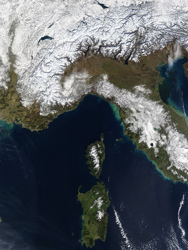 MODIS image of Italy
