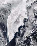 MODIS reflectance image of Kamchatka Peninsula