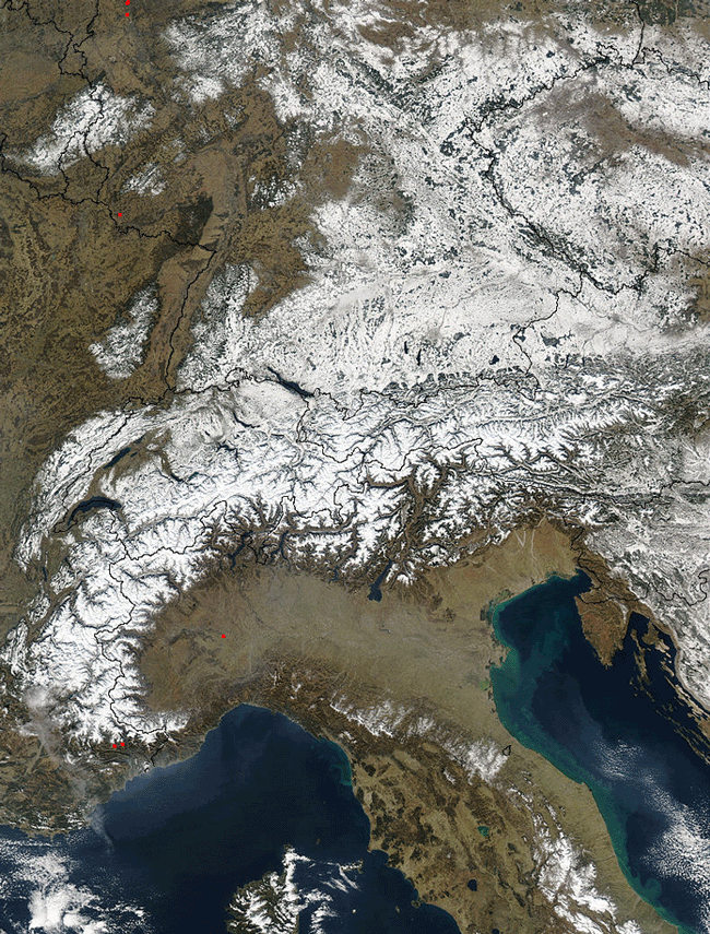 MODIS image of the Europe