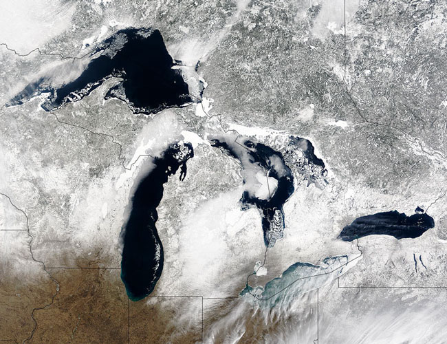 MODIS image of the Great Lakes