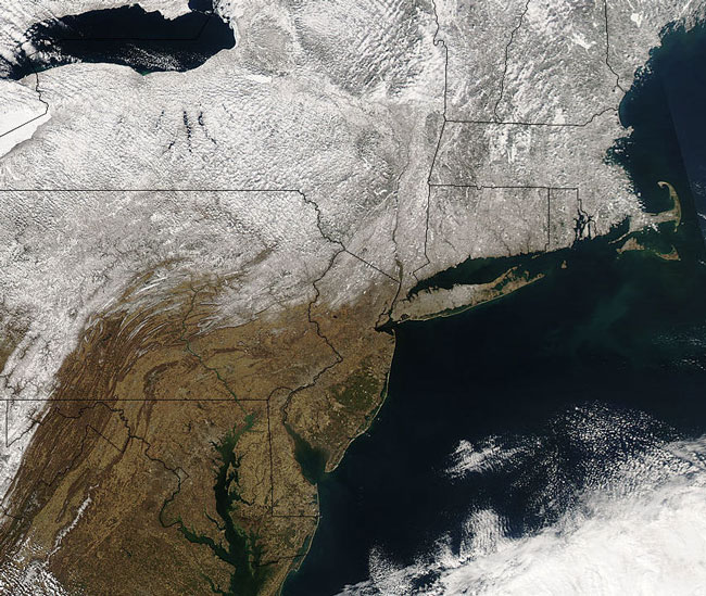 MODIS image of the Northeastern US
