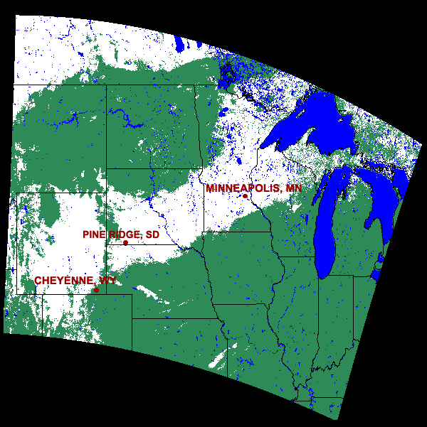 MODIS snow map of U.S.