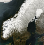 MODIS reflectance image of Scandinavia