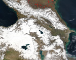 MODIS reflectance image of Southeastern Europe