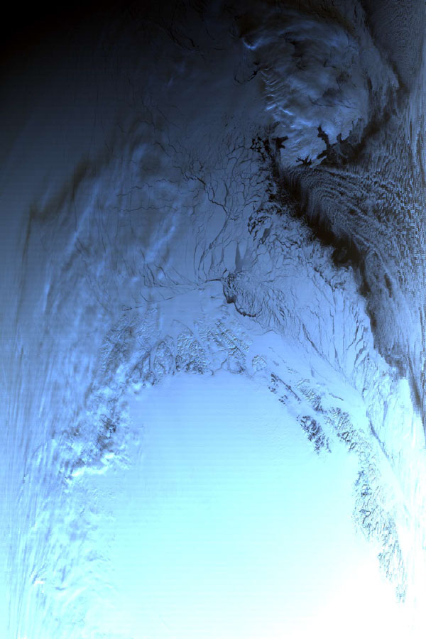 MODIS false color image of Arctic Sea Ice