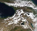 MODIS reflectance image of the Caucasus Mtns to Mesopotamia