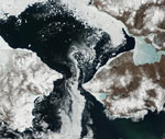 MODIS reflectance image of Bering Strait