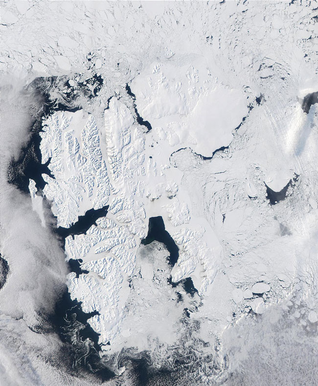 MODIS image of Svalbard, Artic Ocean