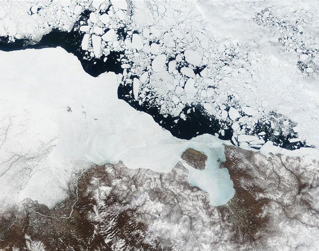 MODIS image of East Siberian Sea, Russia