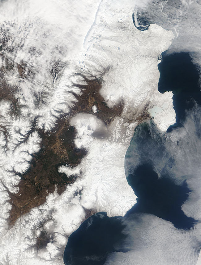 MODIS image of Kamchatka Peninsula