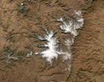 MODIS reflectance image of snow in Southern Africa
