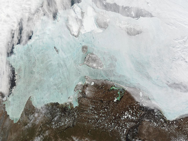MODIS image of the East Siberian Sea, Russia