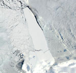 MODIS reflectance image of an iceberg