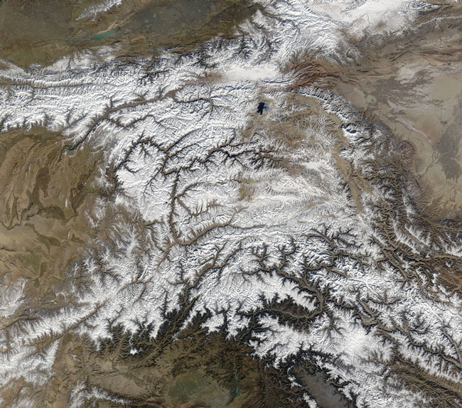MODIS image of the Hindu Kush
