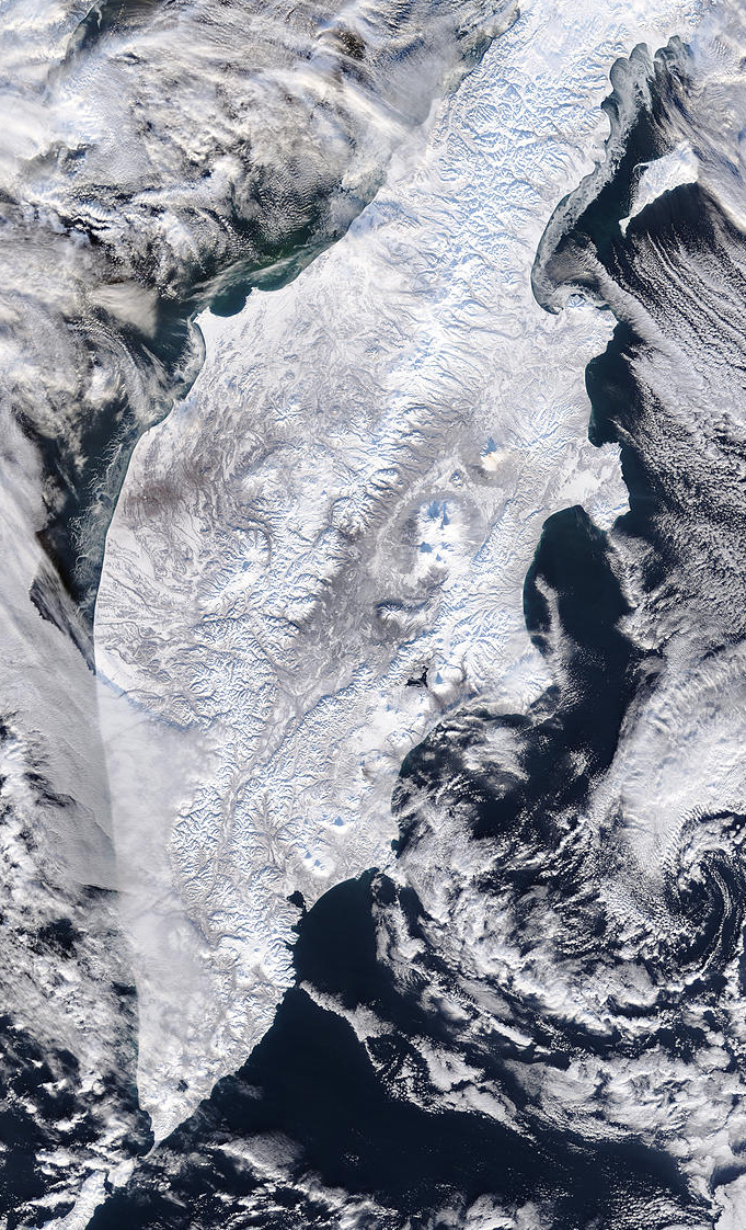 MODIS image of Kamchatka Peninsula, Russia