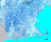 New England/Cape Cod MODIS fractional snow-cover map acquired on 28 December 2010