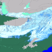 Eastern US MODIS fractional snow-cover map acquired on 7 December 2002