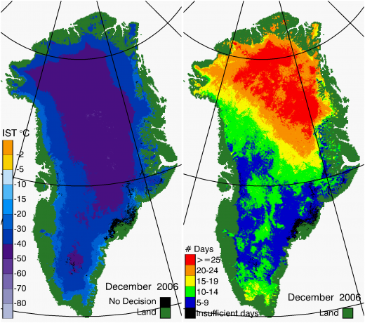 Greenland Surface Temp 12/2006