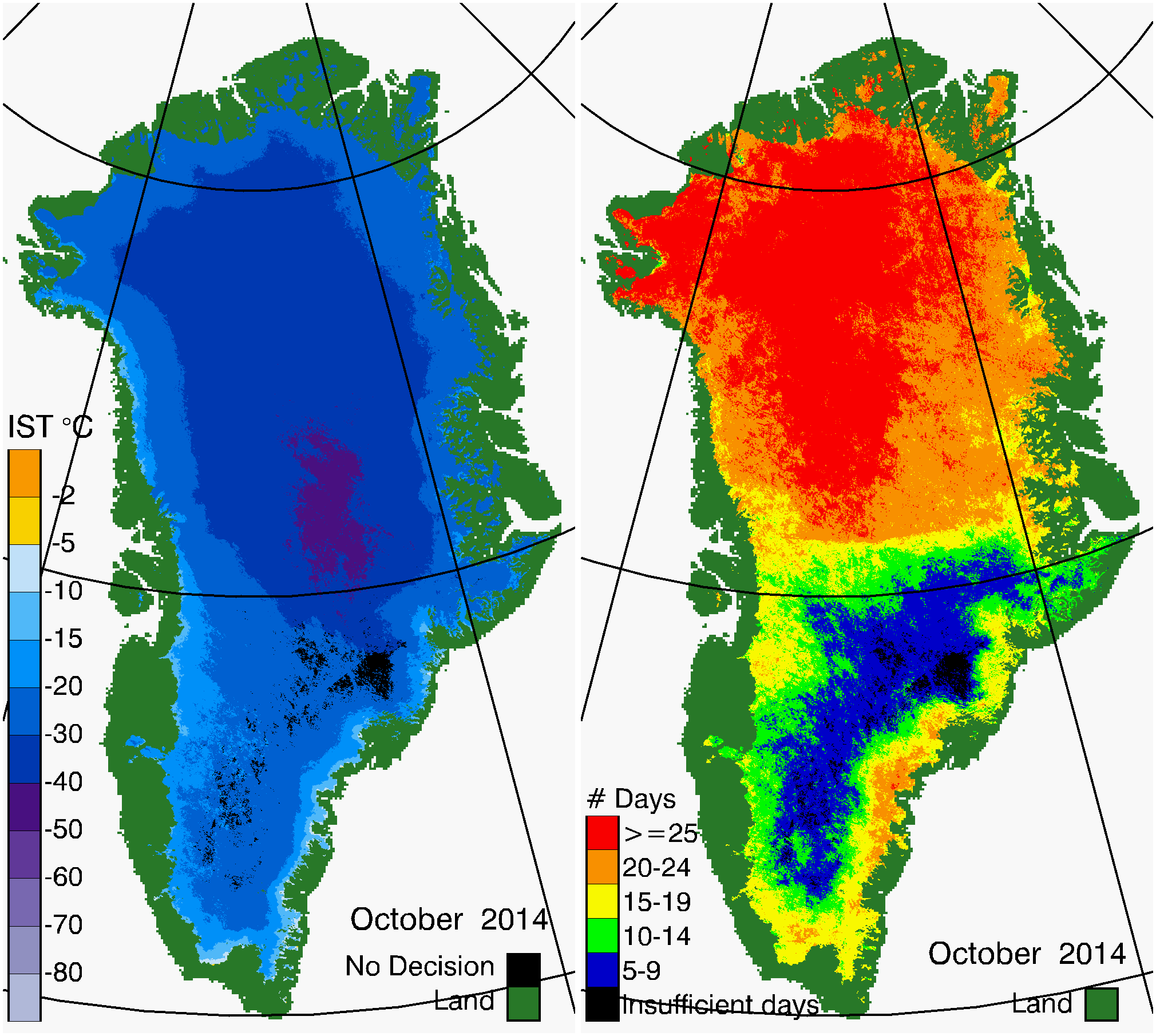 Greenland Surface Temp 10/2014
